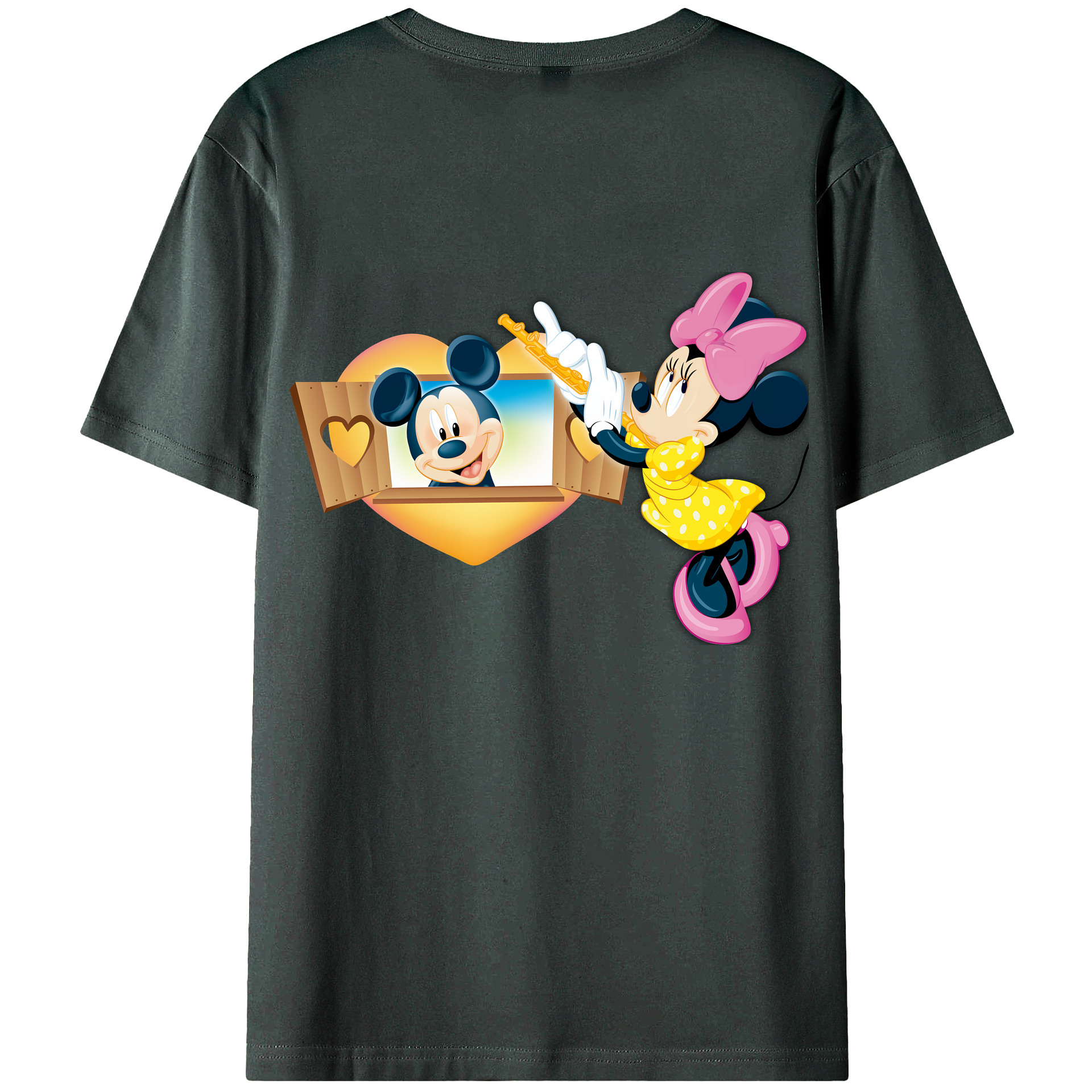 （画像用） ミッキーマウス Mickey Mouse 綿100％ メンズ半袖Tシャツ（バックプリント） 通気性